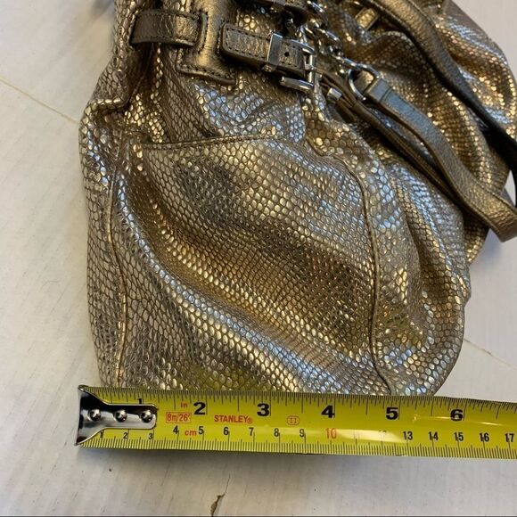 MICHAEL Kors gold snakeskin Edie shoulder bag - Picture 8 of 15